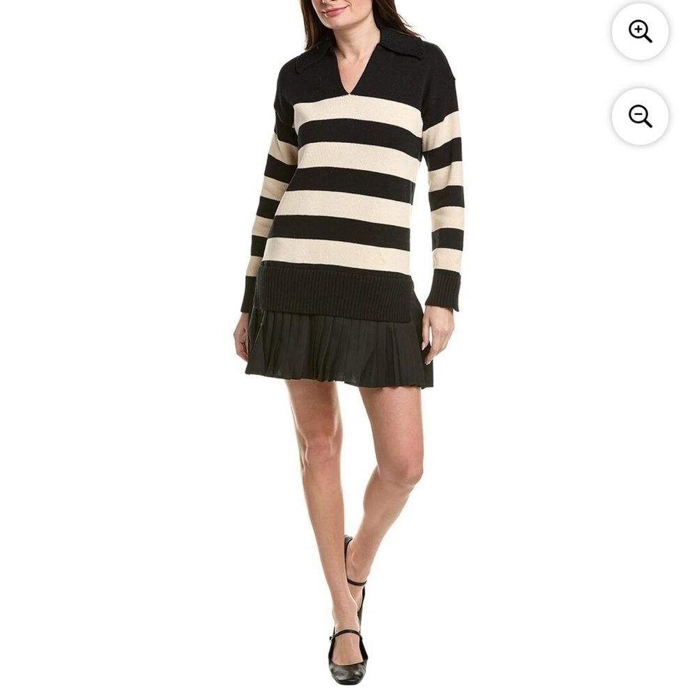 English Factory Black‎ and Cream Striped Dress | EUC workwear, office, or casual
